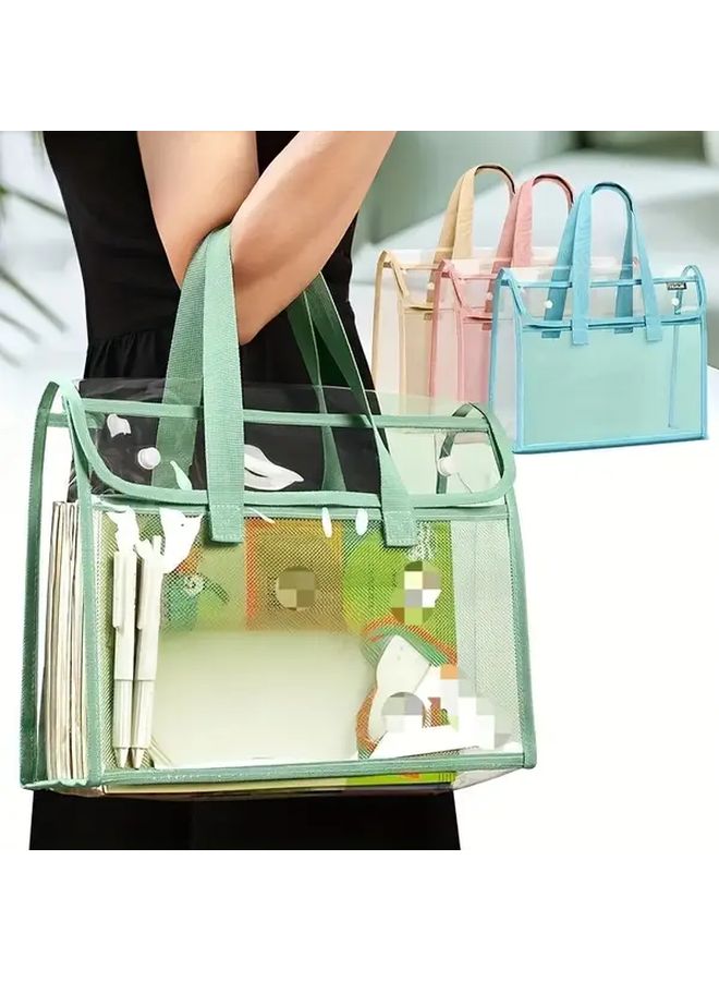 Two Packs A4 Transparent Book Storage Bags Durable Multi-Functional Organizer For School Office Travel Home - Image 3