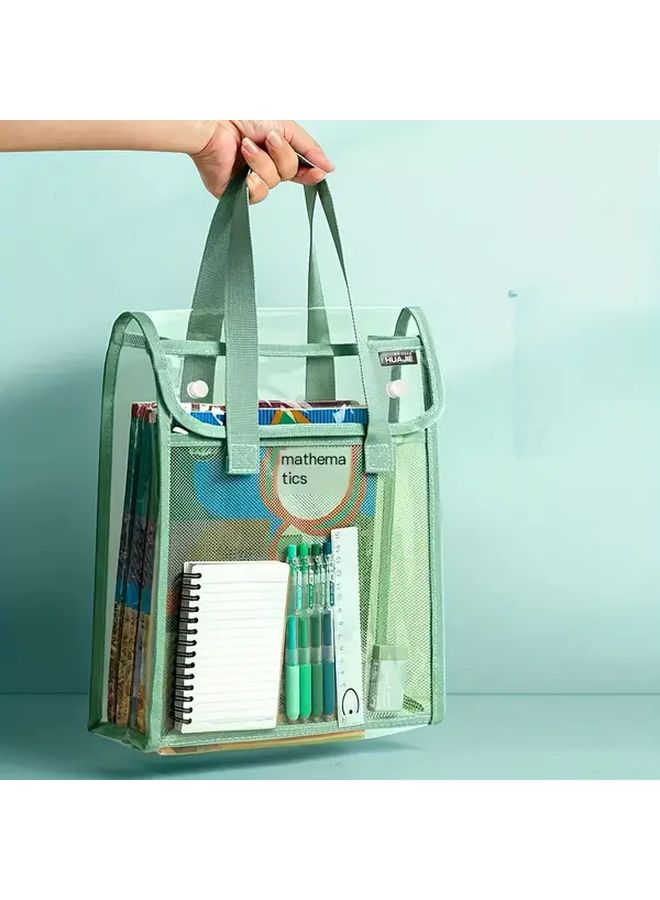 Two Packs A4 Transparent Book Storage Bags Durable Multi-Functional Organizer For School Office Travel Home - Image 4