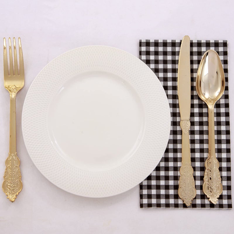 WDF WDF 150Pack Black Gingham Napkins - 3 Ply Disposable Black and White Checkered Guest Napkins  Dinner Paper Hand Towels for Bathroom Picnic BBQ Birthday Graduation Wedding Party  - Image 4