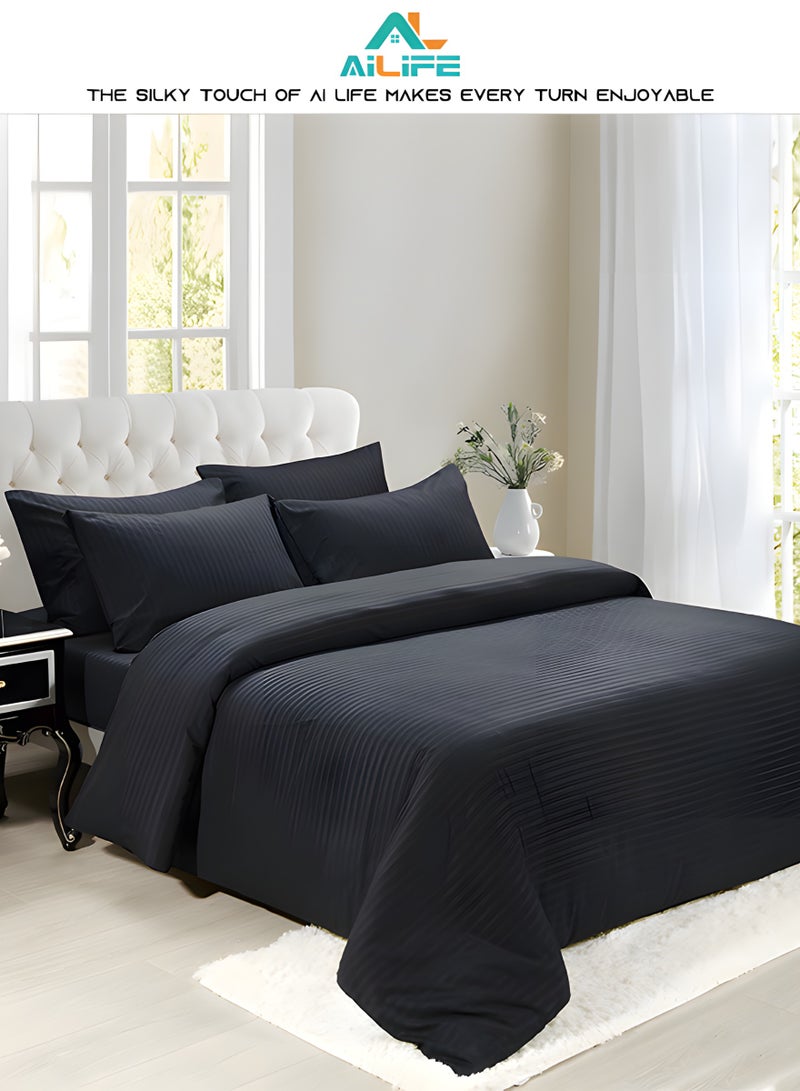 Al LIFE AI LIFE Luxury 6-Piece King Size Bedding Set | 220x240cm (87x94in) | Hotel Grade 100% Cotton | Hidden Zipper & Envelope Closure | All-Season  - Image 1