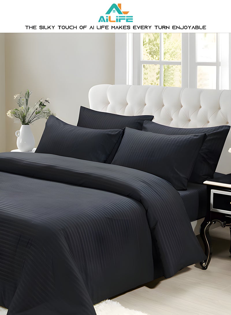 Al LIFE AI LIFE Luxury 6-Piece King Size Bedding Set | 220x240cm (87x94in) | Hotel Grade 100% Cotton | Hidden Zipper & Envelope Closure | All-Season  - Image 2