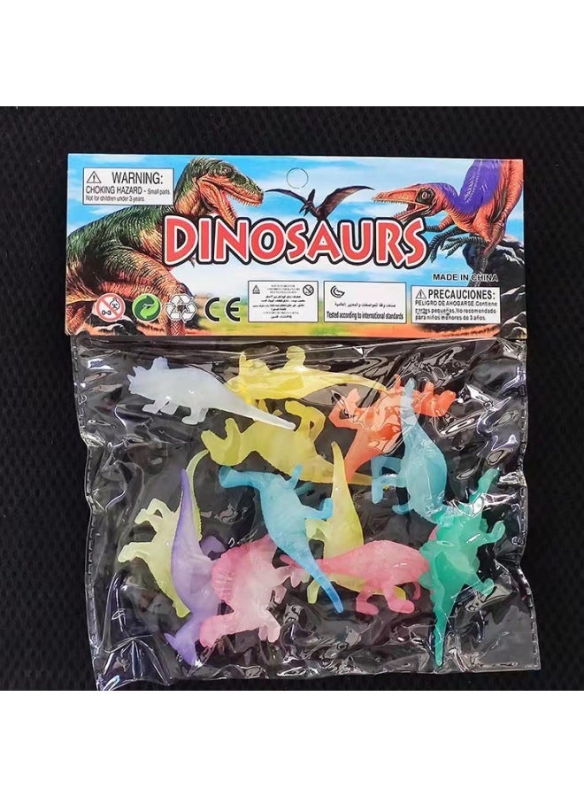 Animal Model 16 Pack Dinosaur Toy Soft Rubber Solid Small Model Boys And Girls Toy Gift Wholesale-Color:12 Luminous Dinosaurs - Image 4