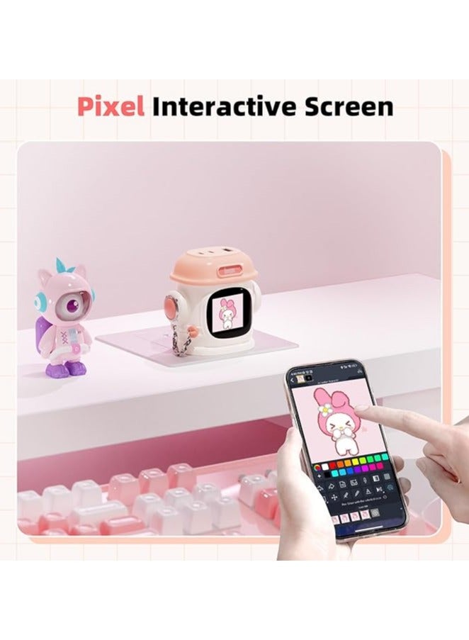 Divoom Dipow 65W USB-C Charger 3-Port Fast GaN Charger with DIY Pixel Display Foldable Compact Wall Block Power Adapter for iPhone 16/15 MacBook iPad Galaxy S23/S24 Switch (with 100w Cable) (Pink) - Image 4