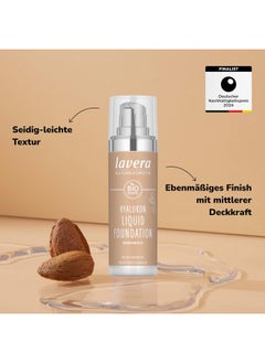 lavera lavera Hyaluron Liquid Foundation - Warm Nude 03 - Foundation Make Up with Hyaluron & Almond Oil for a Flawless Complexion - Face Make Up - PETA Certified - Vegan - Made in Germany - 1 Fl Oz  - Image 3
