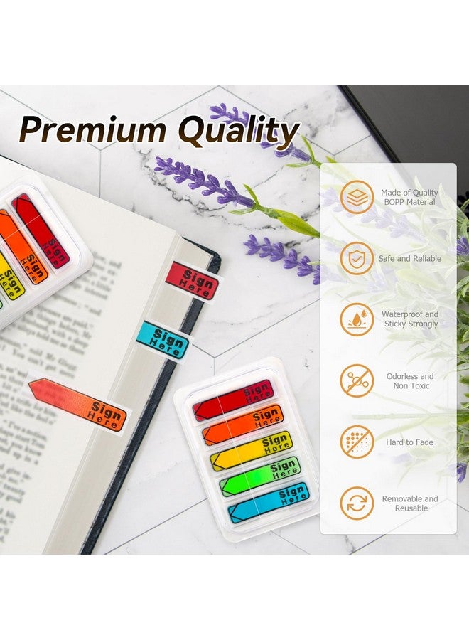 Tecreddy Sign Here Tabs 2400 Pcs/ 24 Packs Sign Here Sign Date Stickers 5 Colors With Dispenser Arrow Flags Sign Here Tabs Easy To Post For Notary Books Paper (Sign Here) - Image 3