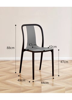 LANNY Jeffcoco Furniture Restaurant Dining Chair Outdoor Indoor Plastic Chair, Stackable Dining Chair,1 piece Grey  - Image 2