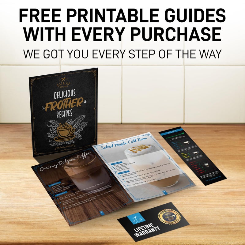 Zulay Kitchen Zulay Powerful Milk Frother Handheld Foam Maker for Lattes - Whisk Drink Mixer for Coffee, Mini Foamer for Cappuccino, Frappe, Matcha, Hot Chocolate by Milk Boss - Honeybee - Image 1