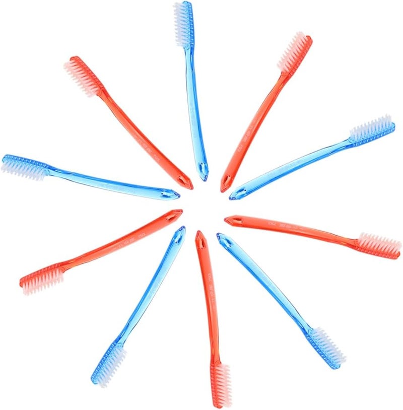 10 قطع فرش أسنان بلاستيكية صلبة للكبار برأس كبير للتنظيف العميق للاستخدام المنزلي والسفر - Image 2