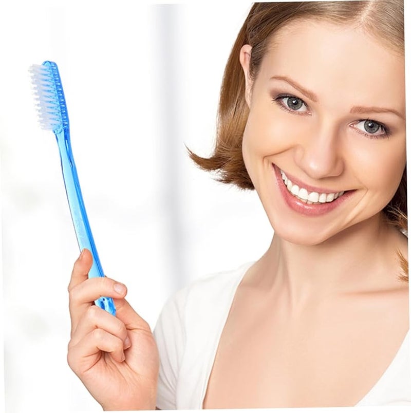 10 قطع فرش أسنان بلاستيكية صلبة للكبار برأس كبير للتنظيف العميق للاستخدام المنزلي والسفر - Image 3