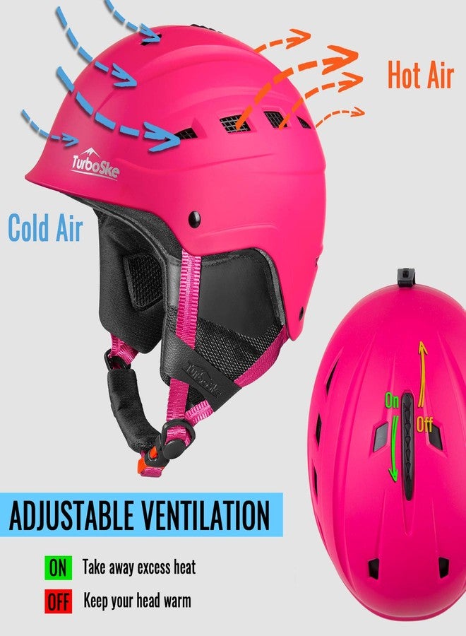 TurboSke Ski Helmet, Snowboard Helmet, Snow Sports Helmet for Men Women and Youth (Pink, L) - Image 3