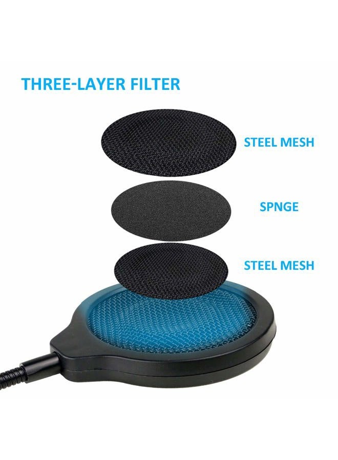 SUNMON MV7 Microphone Pop Filter Mask Shield For Shure MV7 Mic, 4 Inch 3 Layers Windscreen with Flexible 360°Gooseneck Clip - Image 4