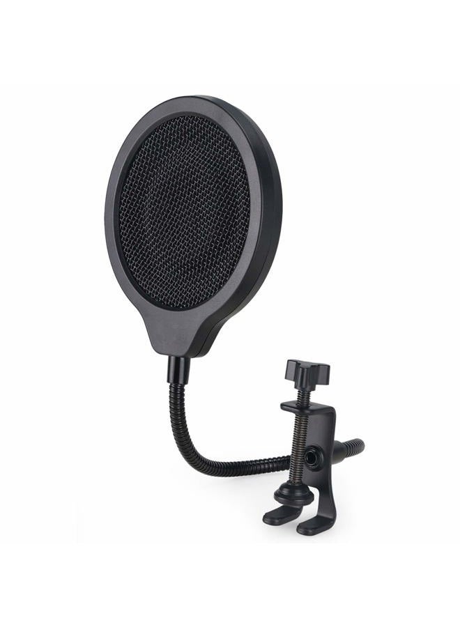 SUNMON MV7 Microphone Pop Filter Mask Shield For Shure MV7 Mic, 4 Inch 3 Layers Windscreen with Flexible 360°Gooseneck Clip - Image 3