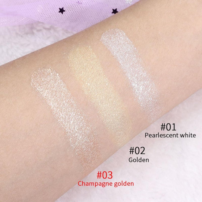 evpct Champagne Gold Face Highlighter Makeup Shimmer Glitter Diamond Sparkly Highlighters Makeup Palette Powder for Face Body Cheek Skin 03 - Image 5