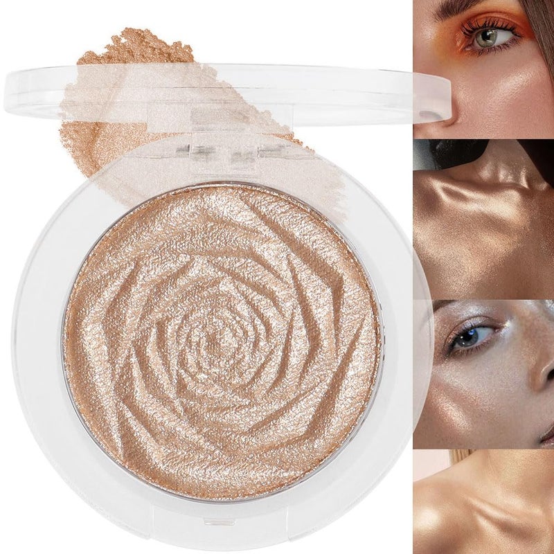 evpct Champagne Gold Face Highlighter Makeup Shimmer Glitter Diamond Sparkly Highlighters Makeup Palette Powder for Face Body Cheek Skin 03 - Image 1