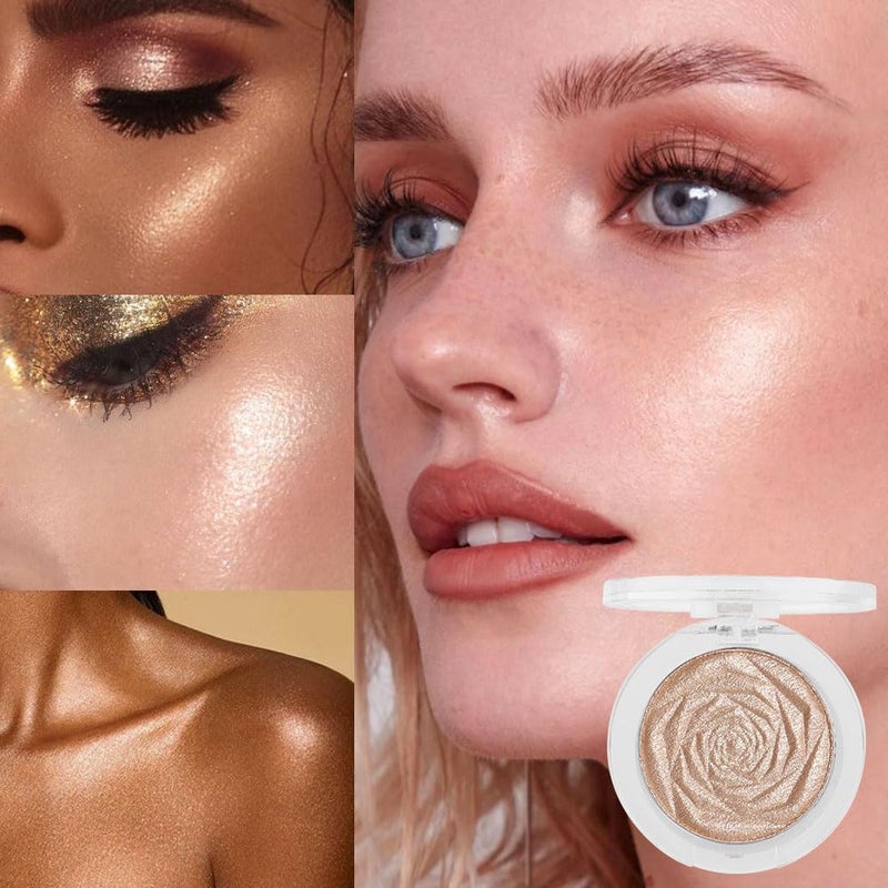 evpct Champagne Gold Face Highlighter Makeup Shimmer Glitter Diamond Sparkly Highlighters Makeup Palette Powder for Face Body Cheek Skin 03 - Image 2