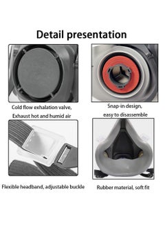 Generic Respirator Mask Reusable Half Face Cover Gas Mask with Safety Glasses, Paint Face Cover Face Shield with Filters for Painting, Welding, Polishing, Woodworking and Other Work Protection (Medium)  - Image 4