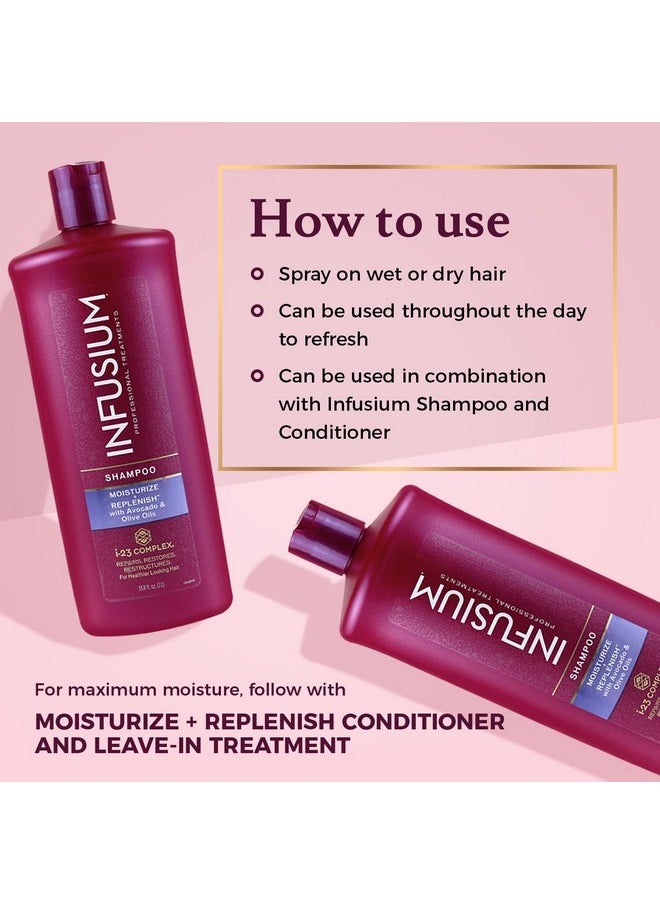 Infusium - Infusium Moisturize and Replenish Shampoo - Infused with Avocado and Olive Oil - Hair Care for Dry Hair - Moisturizing Shampoo for Women - 33.8 oz - Image 1