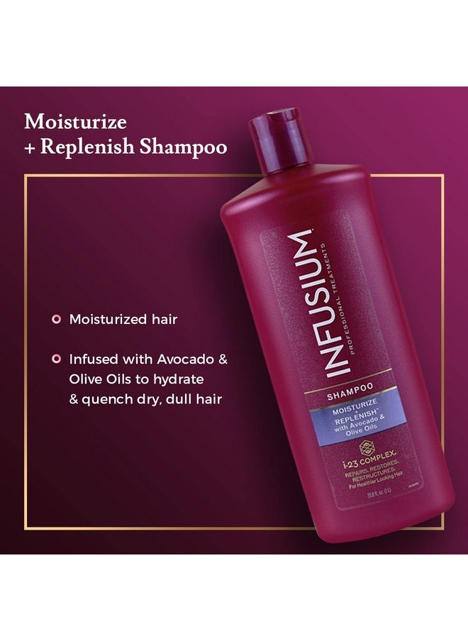 Infusium - Infusium Moisturize and Replenish Shampoo - Infused with Avocado and Olive Oil - Hair Care for Dry Hair - Moisturizing Shampoo for Women - 33.8 oz - Image 1