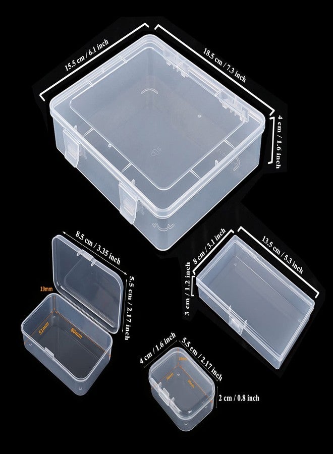 Thintinick 28 Pack Rectangular Clear Plastic Storage Containers Box with Hinged Lid for Beads and Other Small Craft Items (Mixed Sizes 1) - Image 2