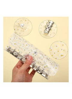 Y&D A6 PVC Budget Binder with 45 pages of blank inner core  1 Round Ring Notebook Cover Pcs Loose Leaf Zipper Pockets for Bank Card Cash Money Saving Daisy Pendant  - Image 2