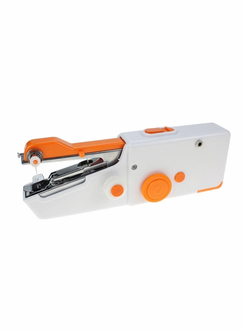 Excefore Handheld Sewing Machine Mini Portable Electric Sewing Machine for Beginners Adult Easy to Use and Fast Stitch Suitable for Clothes Fabrics DIY Home Travel Orange - Image 1