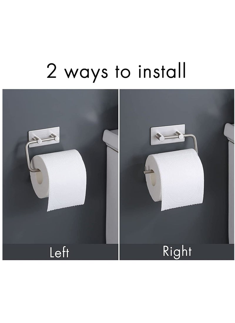 Arabest - Self Adhesive Toilet Paper Holder,Stainless Steel Tissue Roll Paper Hook,Towel Hanger Rack,Napkin Holder Towel Hanger for Bathroom Silver - Image 1