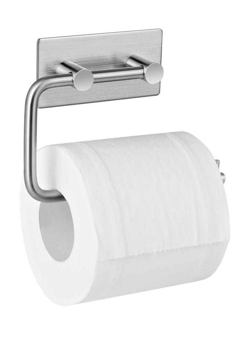 Arabest - Self Adhesive Toilet Paper Holder,Stainless Steel Tissue Roll Paper Hook,Towel Hanger Rack,Napkin Holder Towel Hanger for Bathroom Silver - Image 1