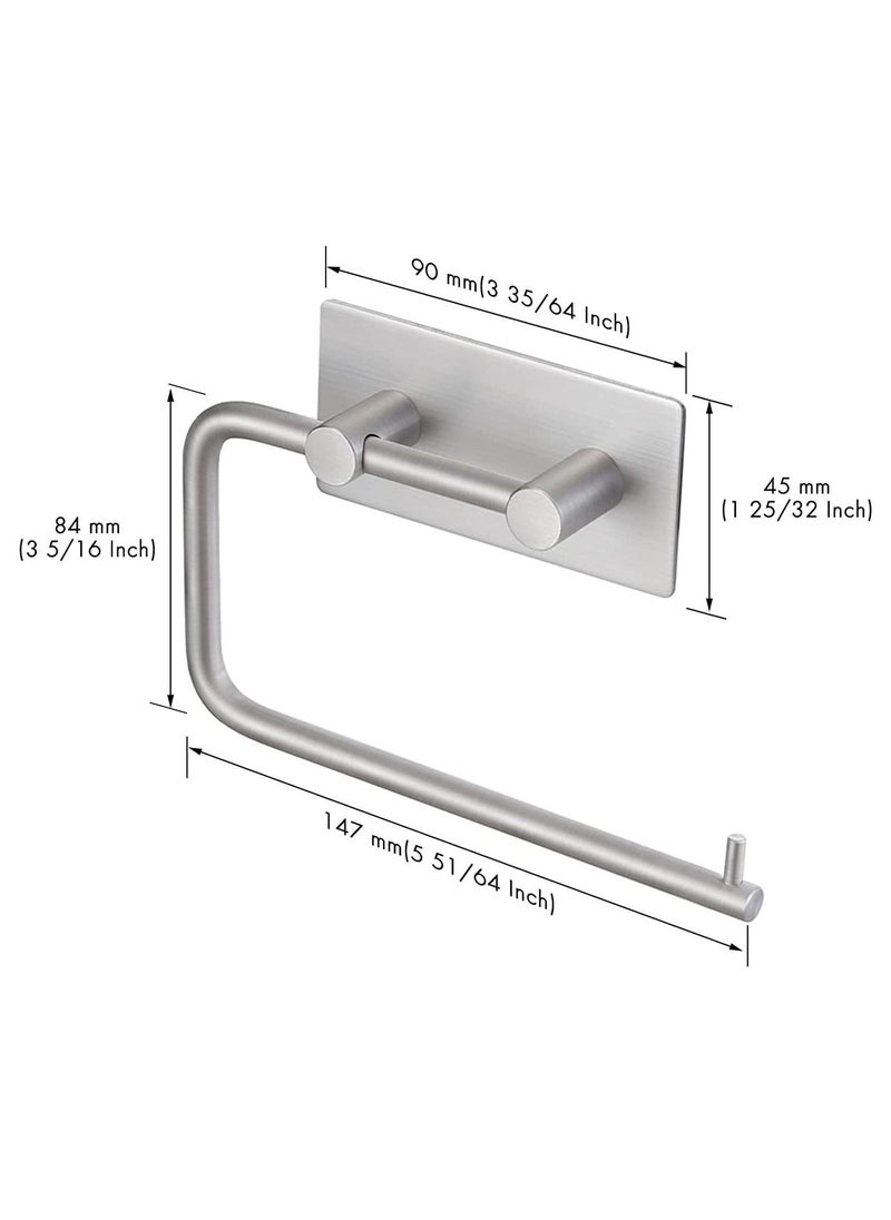 Arabest - Self Adhesive Toilet Paper Holder,Stainless Steel Tissue Roll Paper Hook,Towel Hanger Rack,Napkin Holder Towel Hanger for Bathroom Silver - Image 1