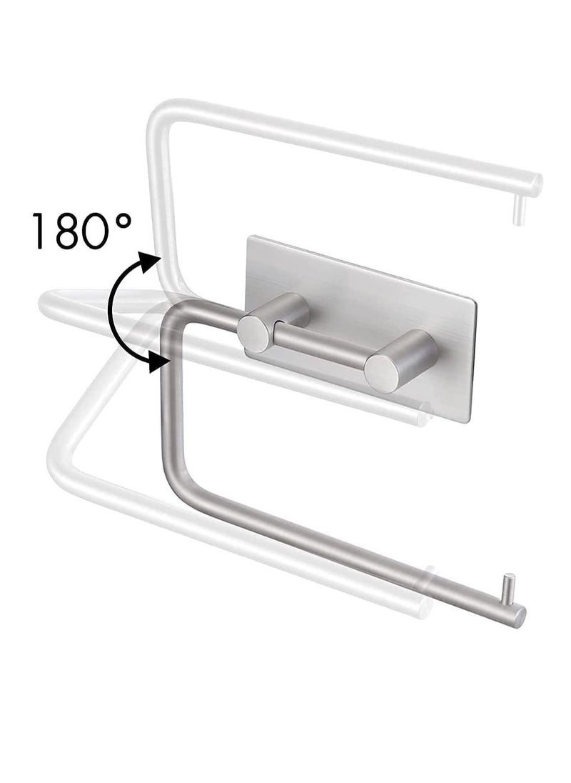 Arabest - Self Adhesive Toilet Paper Holder,Stainless Steel Tissue Roll Paper Hook,Towel Hanger Rack,Napkin Holder Towel Hanger for Bathroom Silver - Image 1