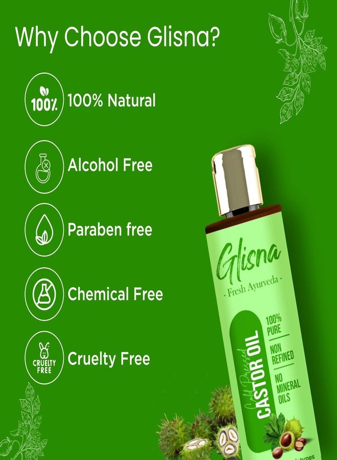 Glisna Pure Castor Oil for High Protein, Repair Damaged, Hair Growth | Use it as Massage Oil, Carrier Oil | For all Hair & Scalp Type (100ml) - Image 3