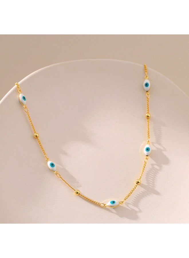 NOORISH 18K Gold Plated Eye Choker Necklace, Minimalist INS Style Chain Collarbone Jewelry, Fashion Trendy Gift for Women - Image 4