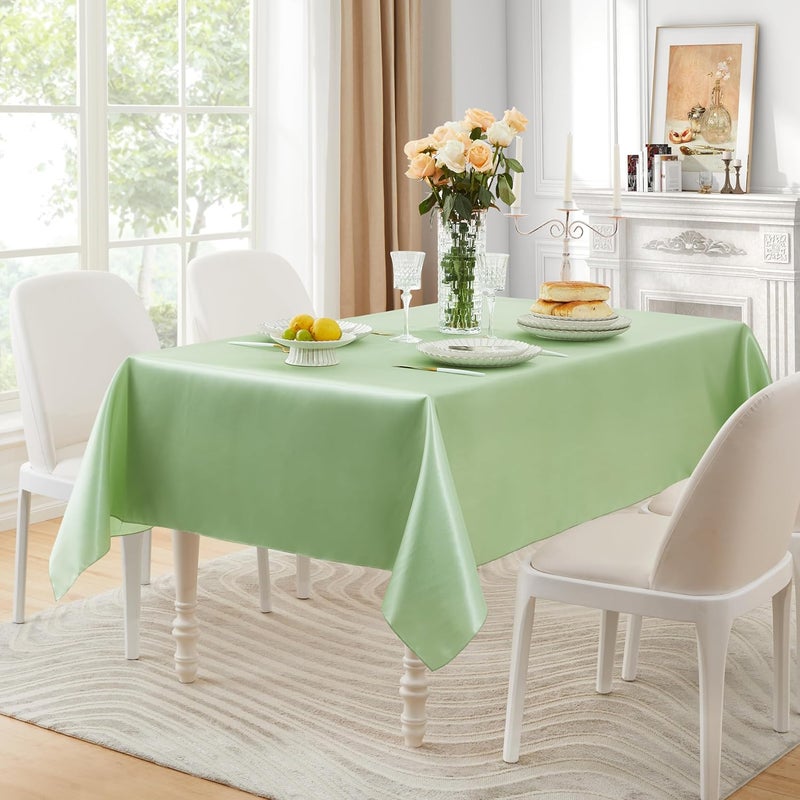 Counfeisly 1 Pack Satin Table Cover Rectangle Silkly Soft Table Cloth, Satin Dining Table Cloths for Wedding Banquet Table Decoration, Dining Room, Indoor and Outdoor Use, 60 x 84 Inches, Sage Green - Image 5