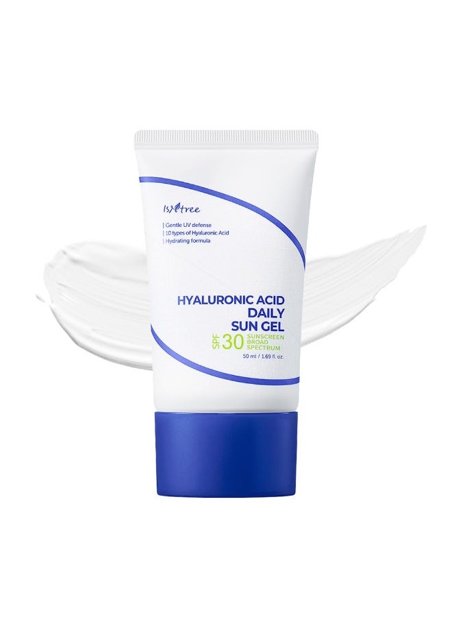 ISNTREE Hyaluronic Acid Daily Sun Gel SPF 30 | Korean Face Sunscreen with Hyaluronic Acid | Lightweight, Moisturizing Daily Sunscreen, No White Cast, 1.69 fl oz - Image 1
