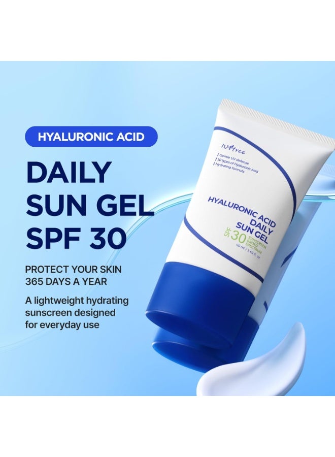 ISNTREE Hyaluronic Acid Daily Sun Gel SPF 30 | Korean Face Sunscreen with Hyaluronic Acid | Lightweight, Moisturizing Daily Sunscreen, No White Cast, 1.69 fl oz - Image 2