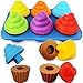 RAINBOW TOYFROG Cupcake Toy Toddler Toy Learning Colors and ShapeShape Sorting Toys for ToddlersGeometry Manipulatives Toddler Sensory Toys for Kids  Child Montessori Toys for Girls Boys - Image 2