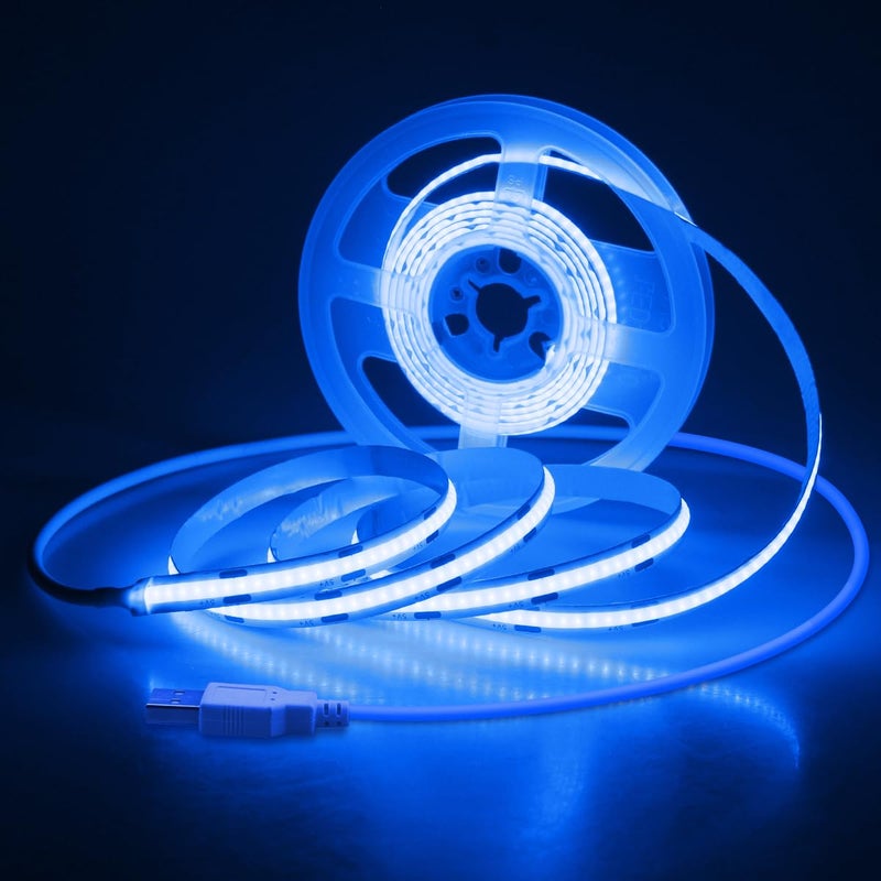 Aclorol LED Strip Lights 5V USB 6.56FT/2M 640 LEDs Blue Indoor Rope Lights for Bedroom Not Waterproof IP20 CRI85+ Flexible LED Light for TV Backlight Living Room Party DIY Lighting - Image 1