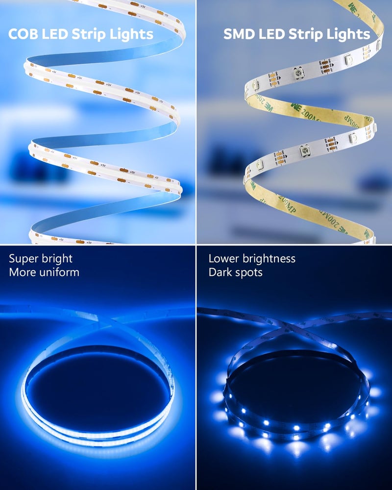 Aclorol LED Strip Lights 5V USB 6.56FT/2M 640 LEDs Blue Indoor Rope Lights for Bedroom Not Waterproof IP20 CRI85+ Flexible LED Light for TV Backlight Living Room Party DIY Lighting - Image 5