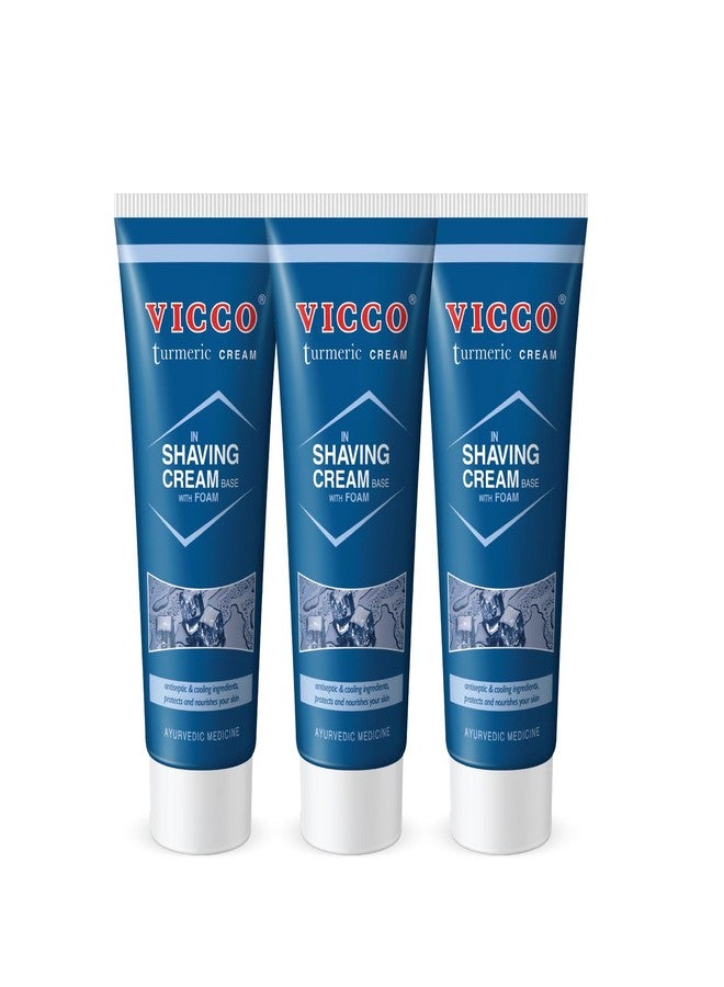 Vicco Turmeric In Shaving Cream Base I Ayurvedic Grooming For Men | Men’s Skin Care Essentials | Gentle On Sensitive Skin | Turmeric For Skin Soothing Care I [70g I Pack Of 3] - Image 1