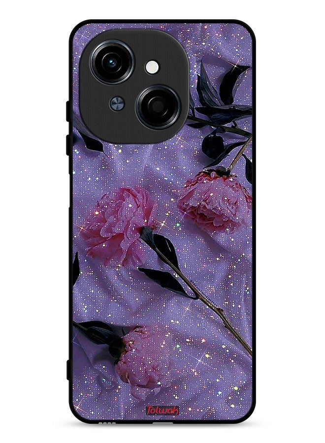 Tolwak غطاء حماية Tecno Spark Go 1 4G مع زهور لامعة - Image 1