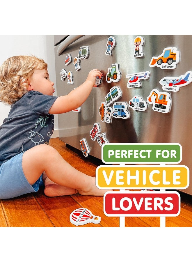 كيوريس كولومبوس مغناطيسات ثلاجة "مركبات كولومبوس الفضولية" للأطفال الصغار من عمر سنة إلى ثلاث سنوات. مغناطيسات ثلاجة إسفنجية كبيرة للأطفال الرضع ومن عمر ثلاث إلى خمس سنوات. مغناطيسات لتعليم الحروف الأبجدية. ألعاب تعليمية للأطفال من سن الرضّع إلى مرحلة ما قبل المدرسة. - Image 1