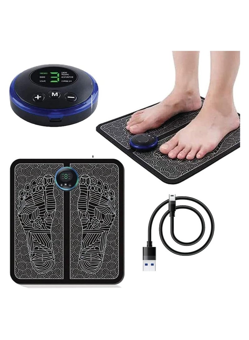 Generic EMS Electric Foot Massager - Complete Automatic Massage Mat for Soar Foot - Muscle Stimulator Vibrator Massage - Portable USB Rechargable (TM03, BLACK)  - Image 2