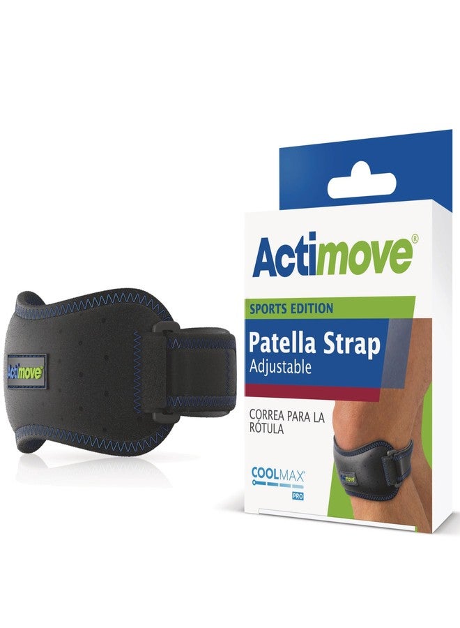 Actimove Sports Edition Patella Strap Adjustable with COOLMAX AIR Technology - Pain Management for Jumper's Knee, Patellofemoral Pain Syndrome - Left/Right Wear - Black, Universal Size - Image 1
