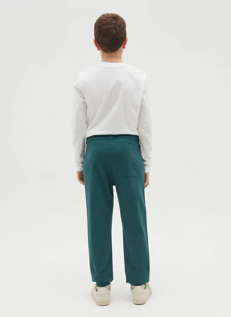 Ovs Fleece Joggers With Drawstring And Print