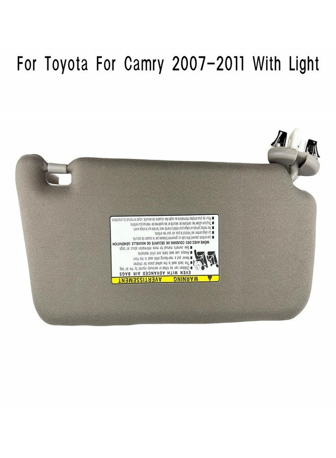 GlymXia Pair of Left and Right Gray Sun Visors with Holders for Toyota Camry 2007 2008 2009 2010 2011 with Light Sunroof Interior Sunshade Replacement - Image 3