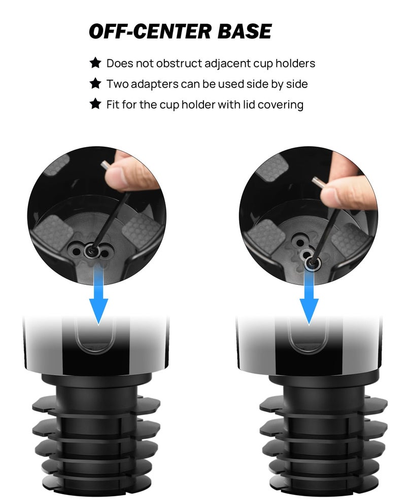 JoyTutus Car Cup Holder Expander, Automotive Cup Attachable Tray with 360° Rotation,Large Cup Holder Adapt Most Regular Cups with 18-40 oz, fit in 2.75-3.25 inch Car Holder - Image 4