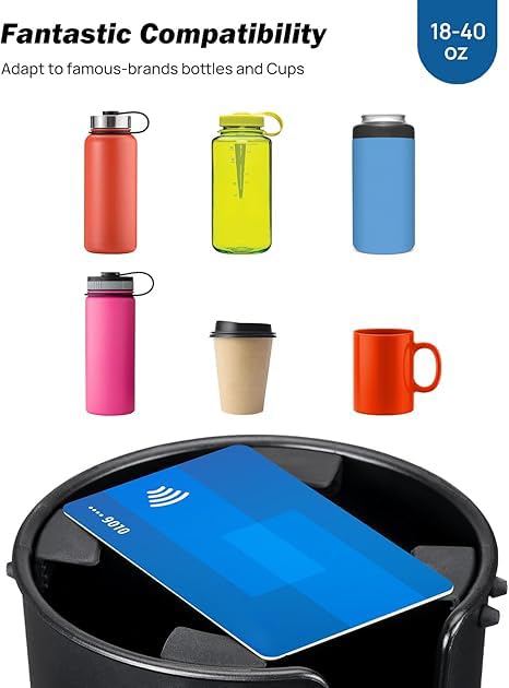 JoyTutus Car Cup Holder Expander, Automotive Cup Attachable Tray with 360° Rotation,Large Cup Holder Adapt Most Regular Cups with 18-40 oz, fit in 2.75-3.25 inch Car Holder - Image 5