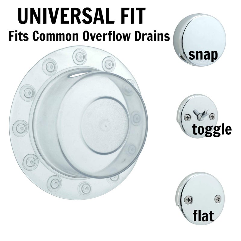 SlipX Solutions Bottomless Bath | Overflow Drain Cover for Tub | Best Gifts for Mom, Spa & Bath Accessories | Drain Block, Water Stopper Plug | Bath Essentials for Women | 4" Diameter, Clear - Image 2