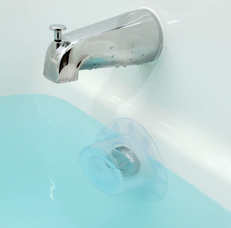 SlipX Solutions Bottomless Bath | Overflow Drain Cover for Tub | Best Gifts for Mom, Spa & Bath Accessories | Drain Block, Water Stopper Plug | Bath Essentials for Women | 4" Diameter, Clear - Image 1