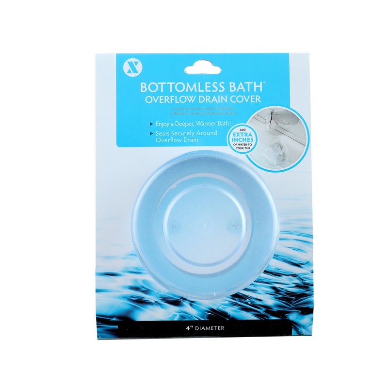 SlipX Solutions Bottomless Bath | Overflow Drain Cover for Tub | Best Gifts for Mom, Spa & Bath Accessories | Drain Block, Water Stopper Plug | Bath Essentials for Women | 4" Diameter, Clear - Image 4