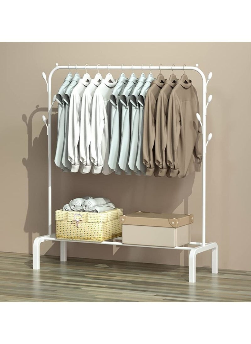 DubaiGallery - Clothes Rack, Clothing Garment Rack Metal Double Rail Hanging Clothes Storage Shelf for Boxes Shoes Boots Commercial Grade Multi-Purpose Entryway Shelving Unit for Home Office Bedroom - Image 1
